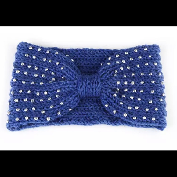 Set of 3 Knit head wraps hair band ear warmer headband wrap knitted rhinestone - Picture 3 of 6